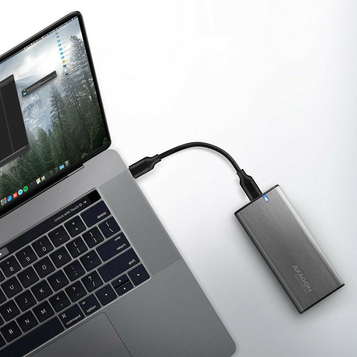 AXAGON EEM2-SG2 RAW BOX externes Gehäuse für M.2 SSDs USB-C 3.2 Gen 2 - silber EEM2-SG2