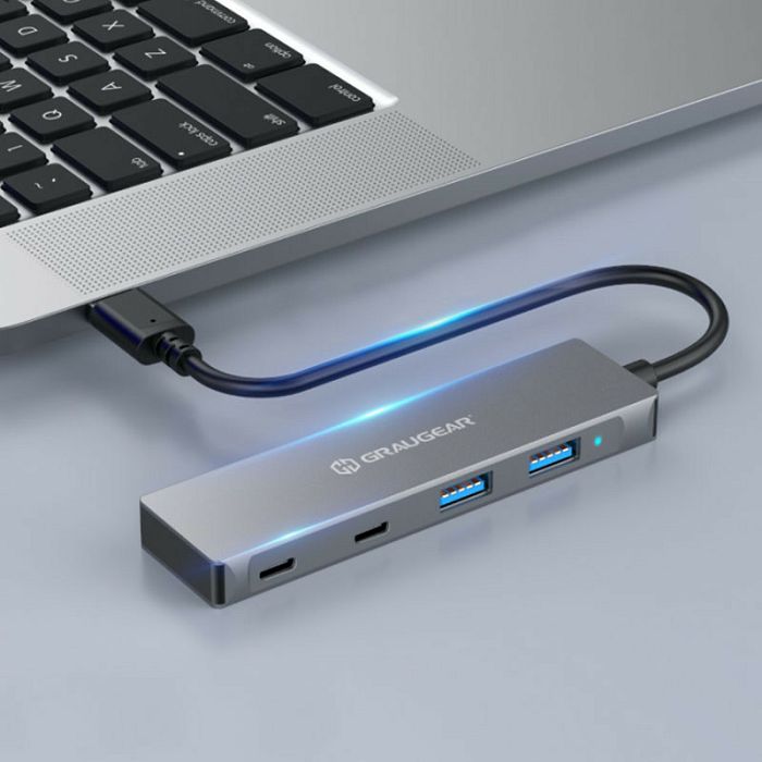 Graugear USB Hub, 4 Ports, 2x USB-A, 2x USB-C, inkl. USB-C Adapter G-HUB2A2C-AC
