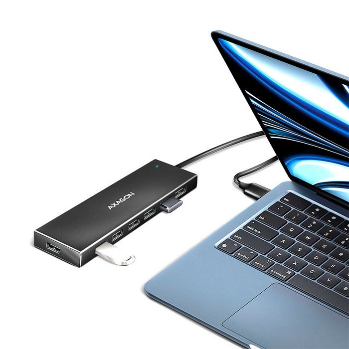 AXAGON HUE-F7A USB-Hub, 7x USB 3.2 Gen 1, externe Stromversorgung - 1m HUE-F7A
