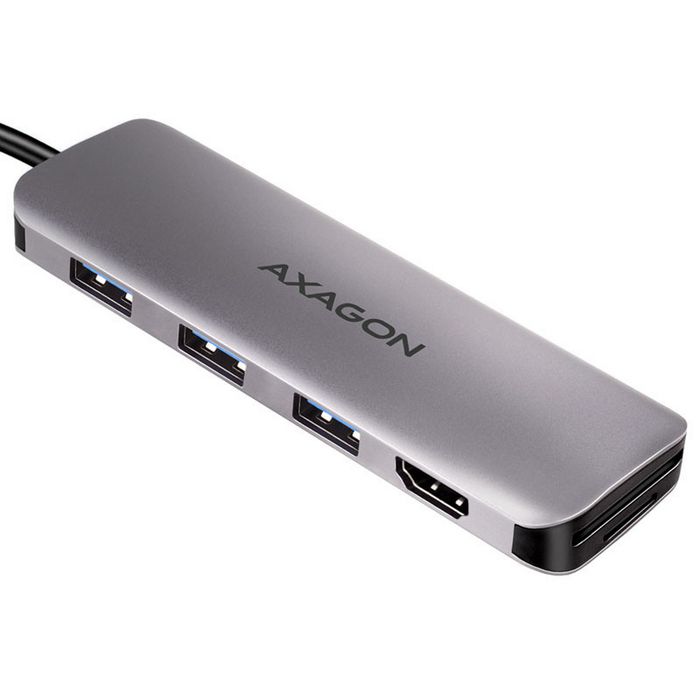 AXAGON HMC-HCR3A USB-Hub, 3x USB-A + HDMI + SD/microSD, USB-C 3.2 Gen 1, 20 cm USB-C-Kabel HMC-HCR3A