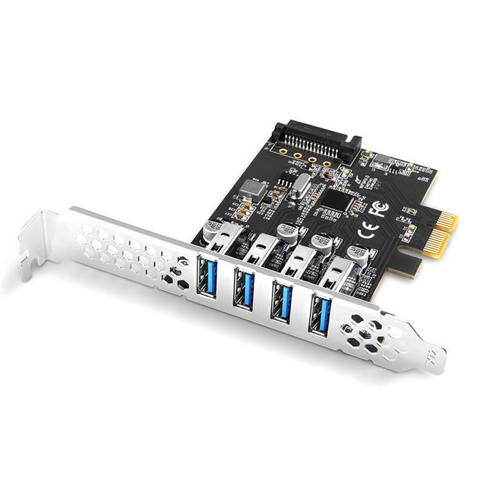 AXAGON PCEU-43RS PCIe Adapter 4x USB3.0 UASP VIA, 15-pin SATA Stromversorgung PCEU-43RS