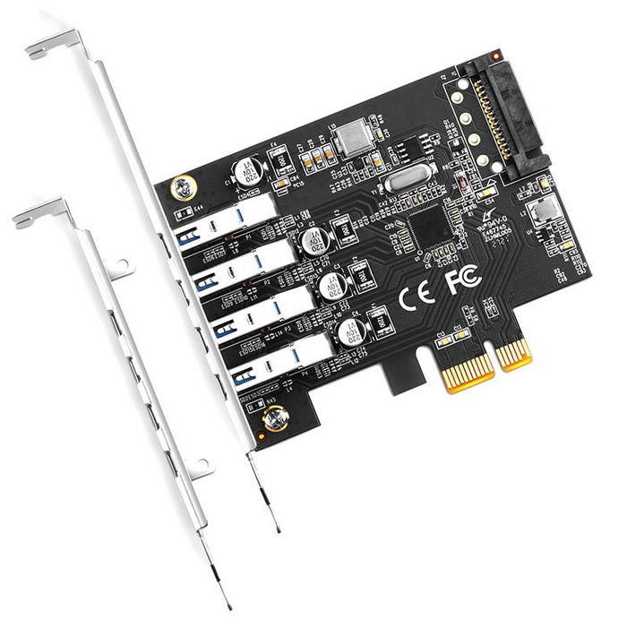 AXAGON PCEU-43RS PCIe Adapter 4x USB3.0 UASP VIA, 15-pin SATA Stromversorgung PCEU-43RS