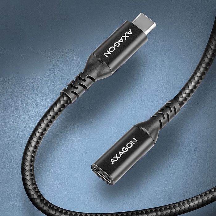 AXAGON BUCM32-CF10AB Verlängerungskabel, USB-C zu USB-C 3.2 Gen 2, 1 m, 20 Gbps - Aluminium BUCM32-CF10AB