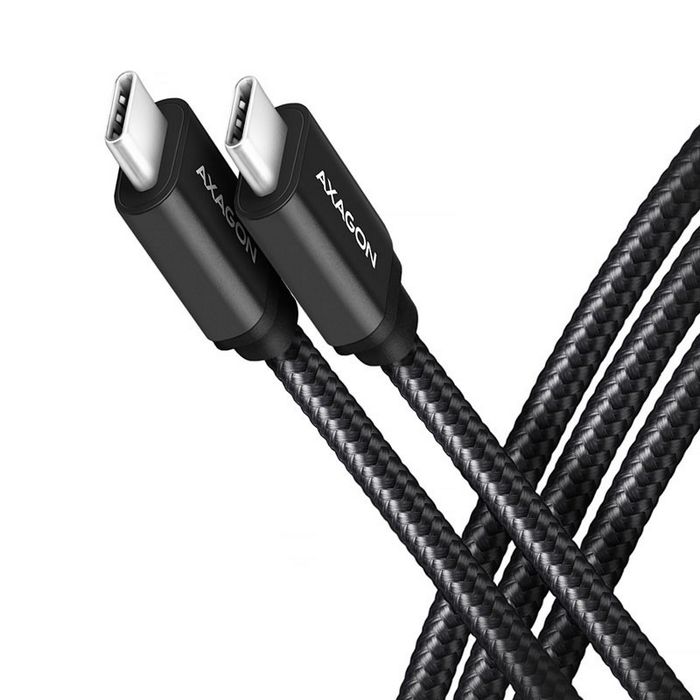 AXAGON BUCM2-CM10AB Ladekabel, USB-C zu USB-C 2.0, 1 m, PD 240 W 5 A, ALU - black BUCM2-CM10AB
