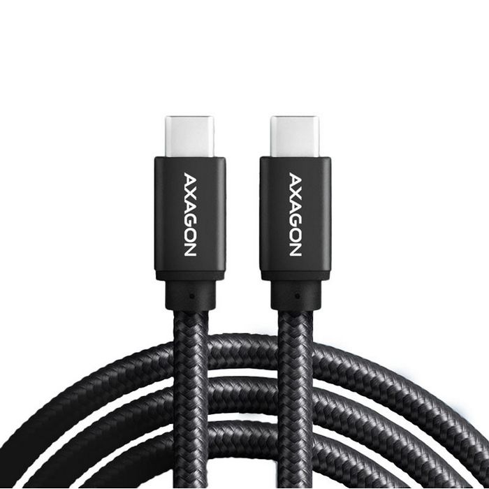 AXAGON BUCM2-CM20AB Ladekabel USB-C zu USB-C 2.0, 2 m, PD 240 W 5 A, ALU - black BUCM2-CM20AB