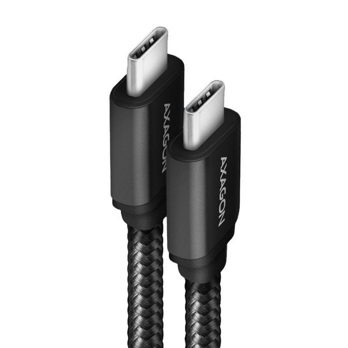 AXAGON BUCM2-CM20AB Ladekabel USB-C zu USB-C 2.0, 2 m, PD 240 W 5 A, ALU - black BUCM2-CM20AB