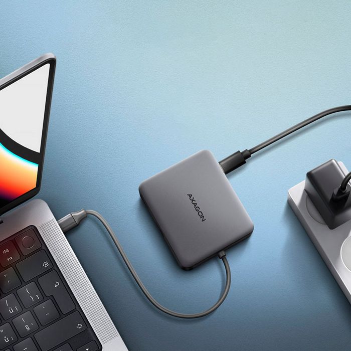 AXAGON HMC-5HL 2x USB-A, HDMI, LAN, USB 3.2 Gen 1 hub, PD 100W - grau-HMC-5HL
