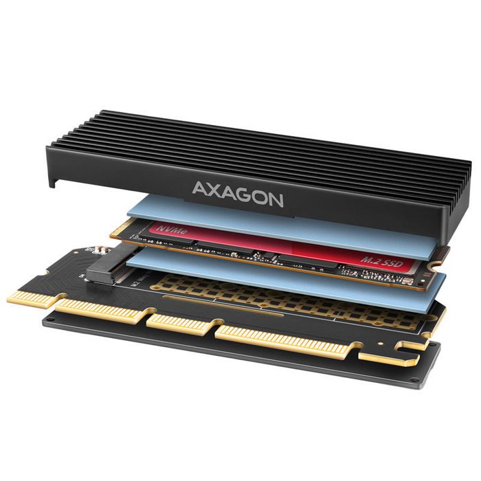 AXAGON PCEM2-XS PCI-E 3.0 16x - M.2 SSD NVMe, 80 mm SSD - low profile-PCEM2-XS