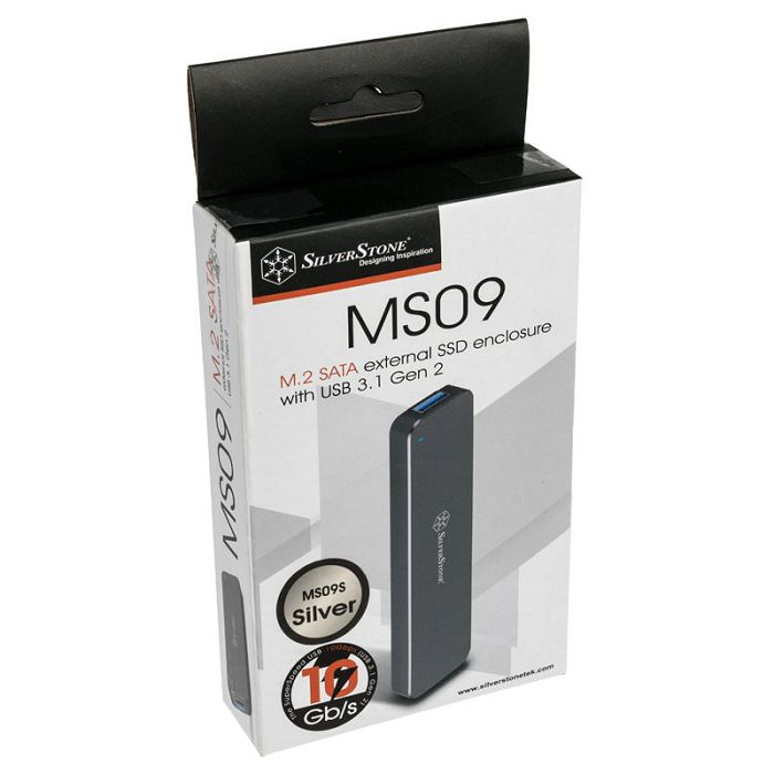 SilverStone SST-MS09S, M.2 SSD to USB-A 3.1 case, silver SST-MS09S