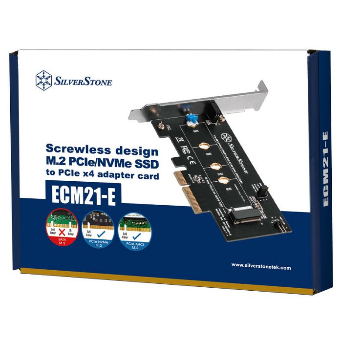 Silverstone SST-ECM21-E M.2 Adapterkarte, PCIe 4.0, 1x M-Key - Low Profile SST-ECM21-E
