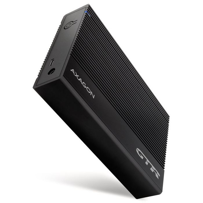 AXAGON EE35-GTR USB-C 3.2 Gen 1 - SATA 6G, 3.5" external hard drive enclosure, grooved - black EE35-GTR