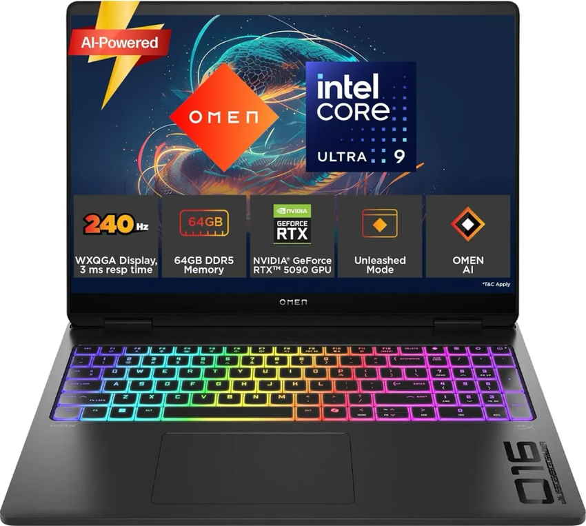 Laptop HP OMEN MAX Gaming 16-ah0000nf | U9 275HX | 64GB RAM | 2TB SSD | RTX 5090 (24GB) / Core Ultra 9 / RAM 64 GB / 2TB SSD / 16,0″ WQHD