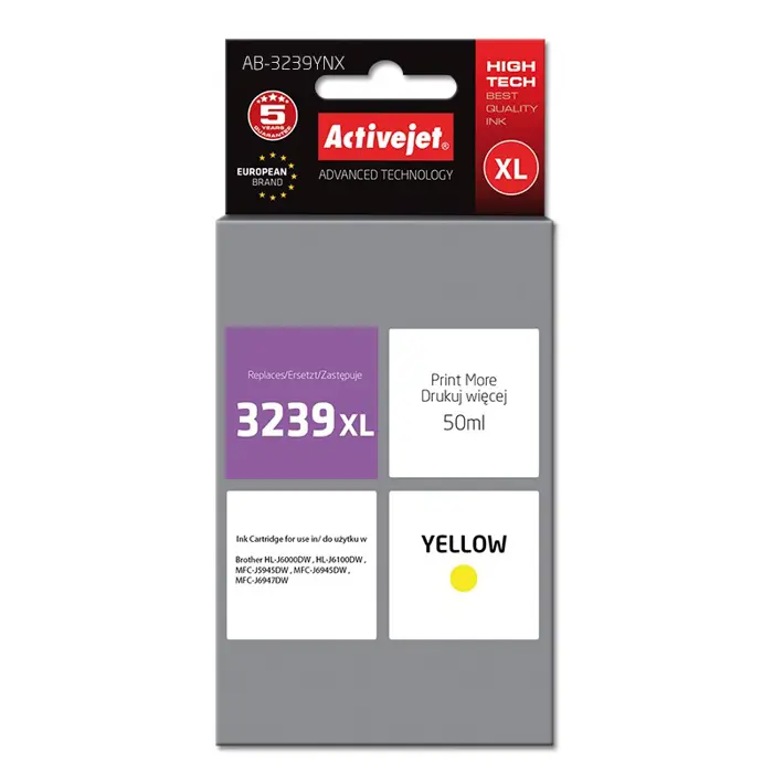 Activejet AB-3239YNX ink (replacement for Brother LC3239XLY; Supreme; 50 ml; yellow)