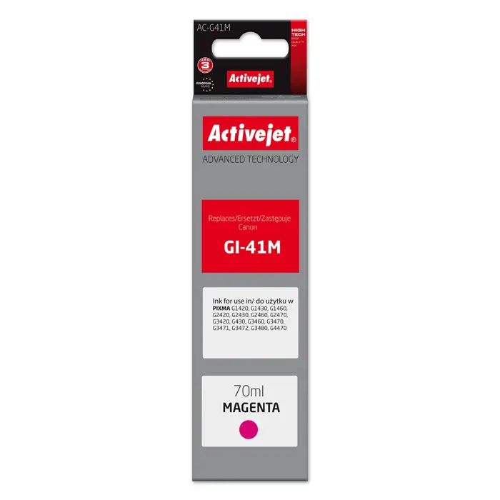 Activejet AC-G41M Ink bottle for Canon printers, Replacement for Canon GI-41M 4544C001; Supreme; 70 ml; purple
