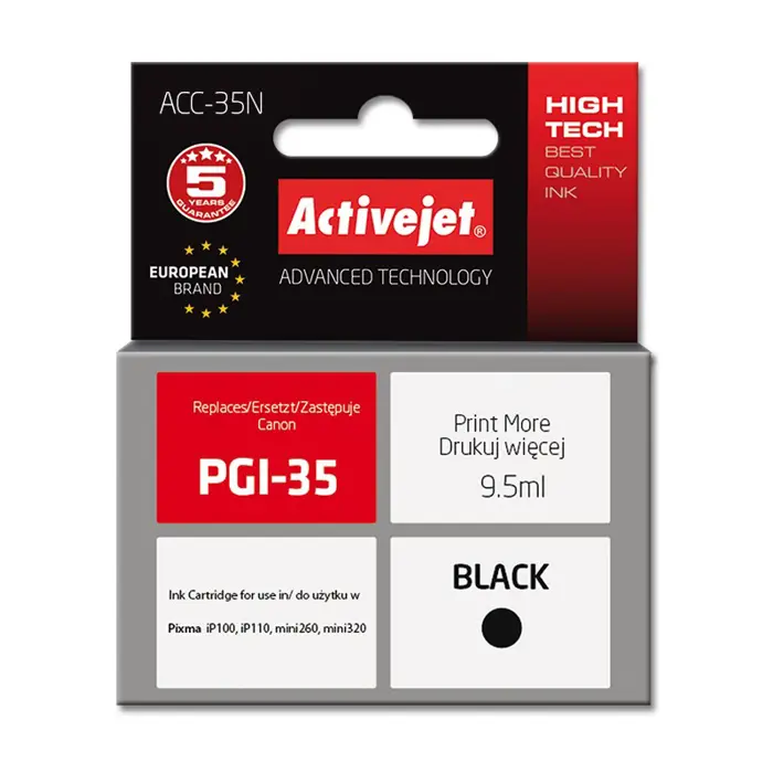 Activejet ACC-35N Ink cartridge (replacement for Canon PGI-35; Supreme; 9.5 ml; black)