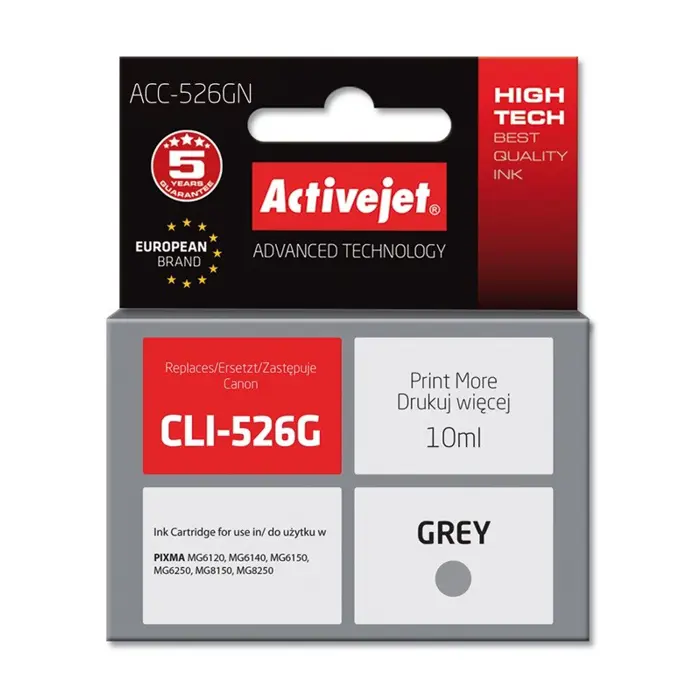 Activejet ACC-526GN ink (replacement for Canon CLI-526G; Supreme; 10 ml; grey)