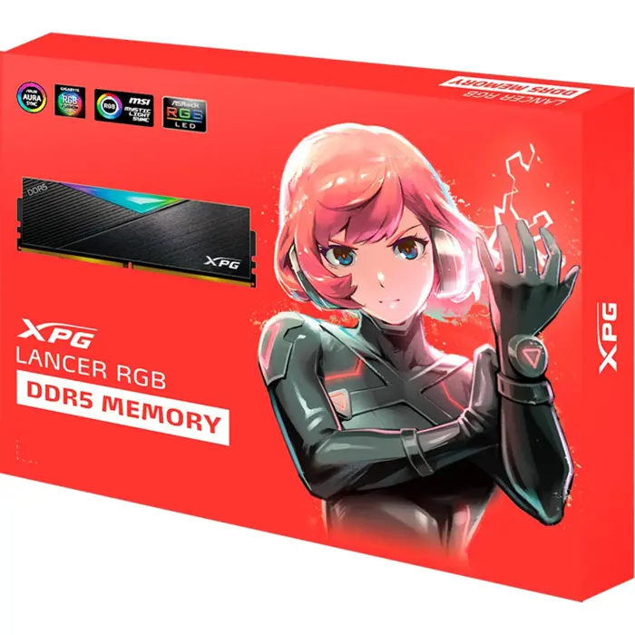 ADATA DDR5 - 32GB - 8000 - CL - 38 (2x 16 GB) dual kit, RAM (black, AX5U8000C3816G-DCLARBK, XPG Lancer RGB, INTEL XMP, AMD EXPO)