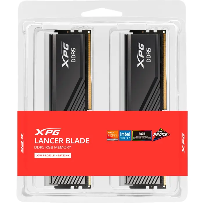 ADATA DDR5 - 48GB - 6000 - CL - 30 (2x 24 GB) dual kit, RAM (black, AX5U6000C3024G-DTLABRBK, Lancer Blade RGB, INTEL XMP, AMD EXPO)