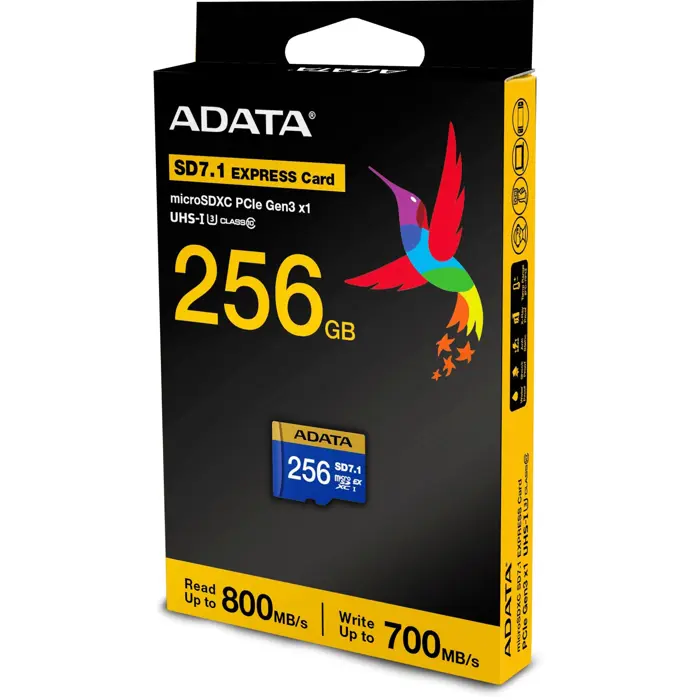 ADATA Premier Extreme microSDXC 256 GB, memory card (blue/yellow, SD Express, UHS-I U3, Class 10, V30)