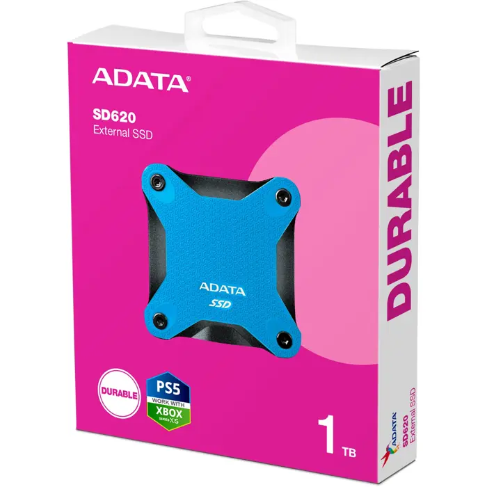 ADATA SD620 1 TB, External SSD (blue, Micro-USB-B 3.2 Gen 2 (10 Gbit/s))
