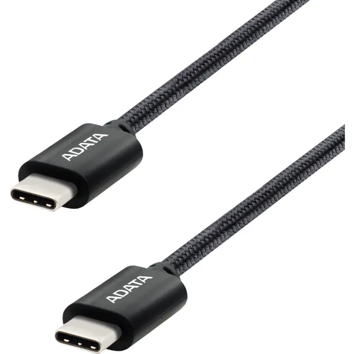 ADATA USB 2.0 cable, USB-C male > USB-C male (black, 1 meter, PD 3.0, QC 3.0, charging with up to 100 watts)