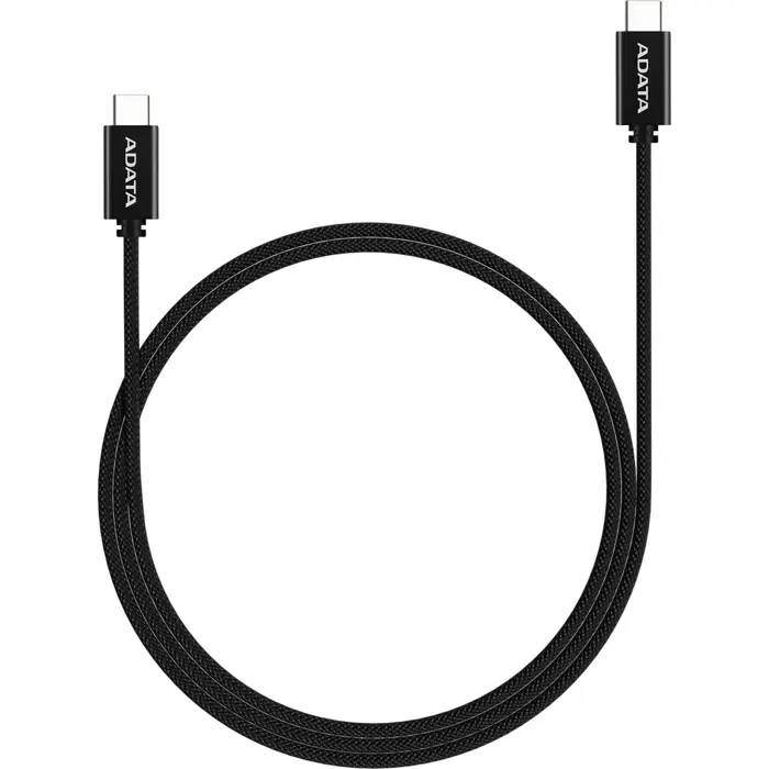ADATA USB 2.0 cable, USB-C male > USB-C male (black, 1 meter, PD 3.0, QC 3.0, charging with up to 100 watts)