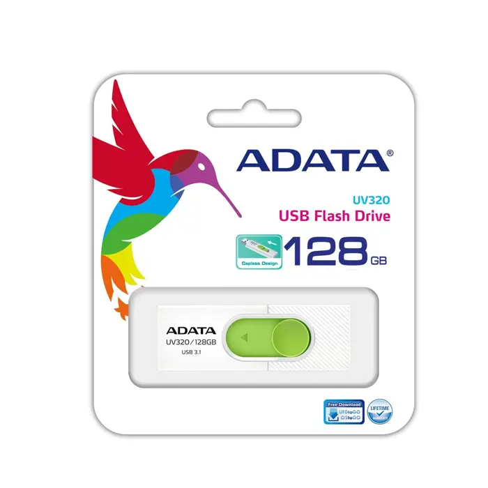 ADATA UV320 USB flash drive 128GB USB Type-A 3.2 Gen 1 (3.1 Gen 1) Green, White