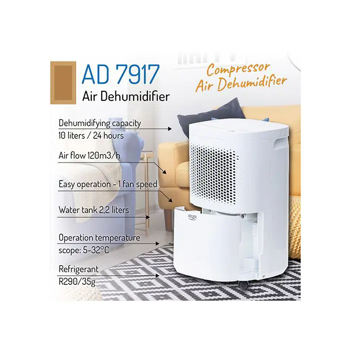 Adler dehumidifier with 2.2L AD7917 compressor
