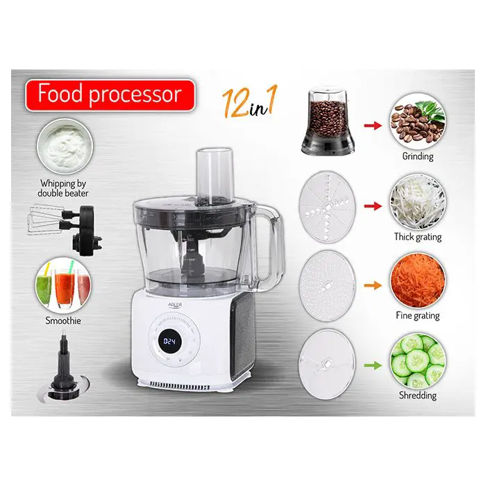 Adler LCD food processor 12 in 1 multi-purpose AD4224