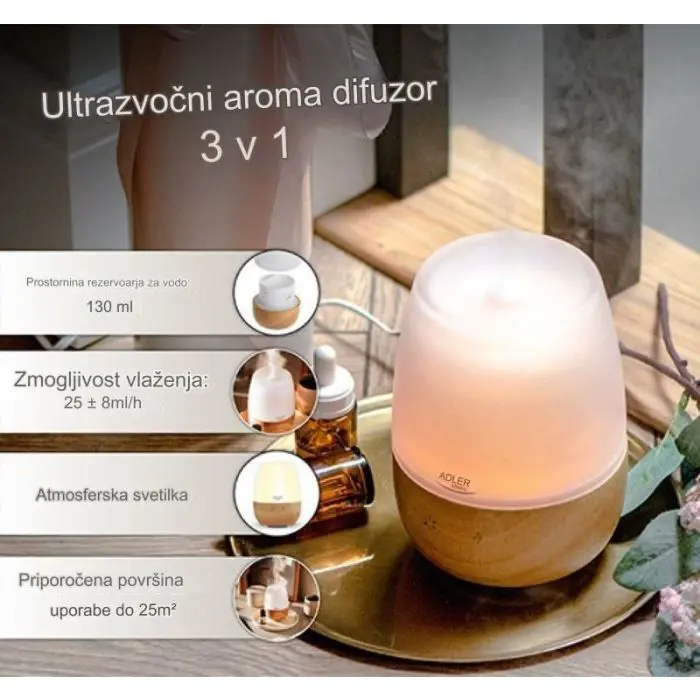 Adler Ultrasonic Aroma Diffuser 3in1 7967