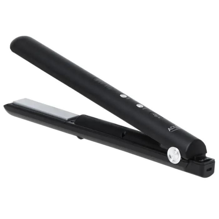 Adler Wireless Travel Hair Straightener with USB-C, 160/190/220°C, Black