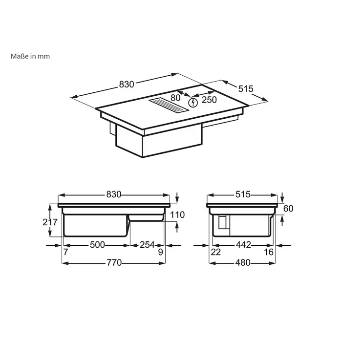 AEG indukcijska ploča s integriranim napom CCE84751CB, self-sufficient hob (Hob2Hood)