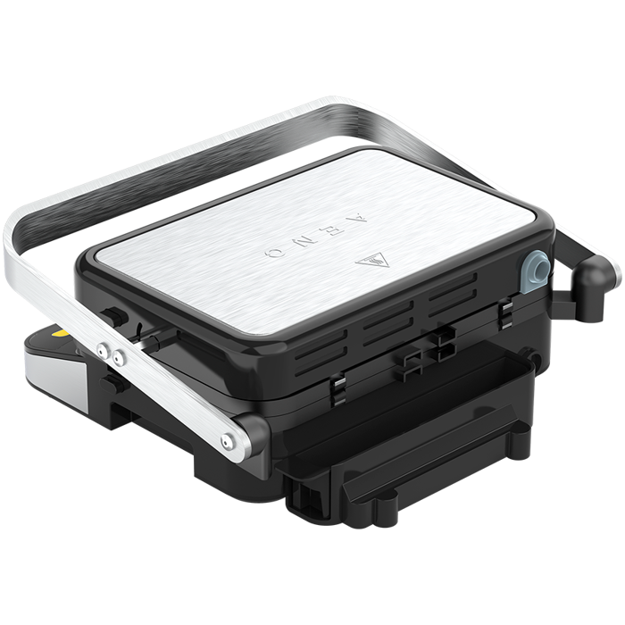 AENO Electric Grill EG5: 2000W, 2 heating modes - Lower Grill, Both Grills, 6 preset programs, Defrost, Max opening angle -180°, Temperature regulation, Timer, Removable double-sided plates, Plate s