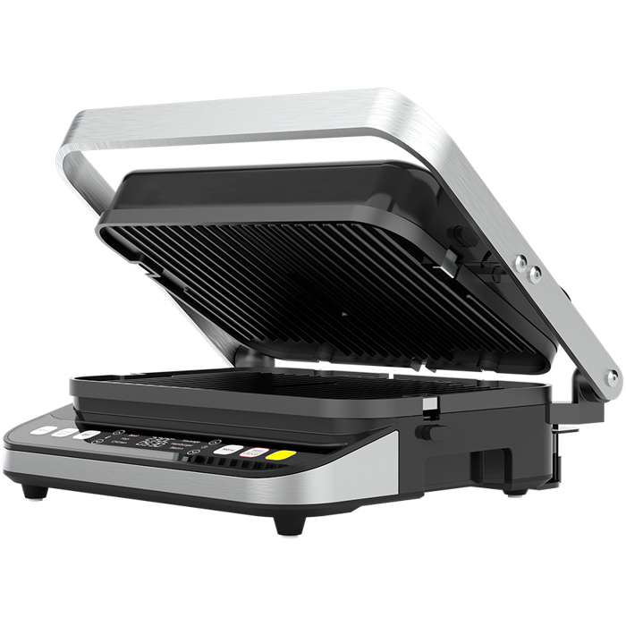 AENO Electric Grill EG5: 2000W, 2 heating modes - Lower Grill, Both Grills, 6 preset programs, Defrost, Max opening angle -180°, Temperature regulation, Timer, Removable double-sided plates, Plate s