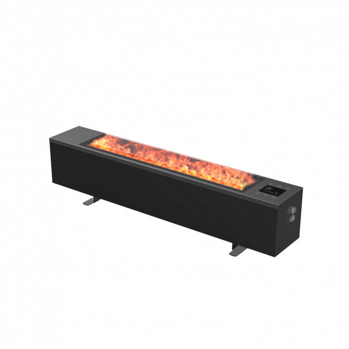 AENO Premium Eco Smart Space Heater, 2000W, 2 power steps, Convection heating type, REAL FIRE effect (12 colors, up to 72h), Humidification, Smart Heating, LED color display, Voice control, Water tan