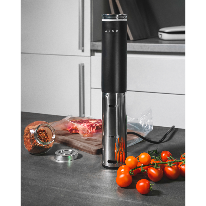 AENO Sous Vide SV1: 1200W, 4 Automatic programs, Temperature adjustment, Timer, Touch screen, LCD-display, IPX7 Water Proof
