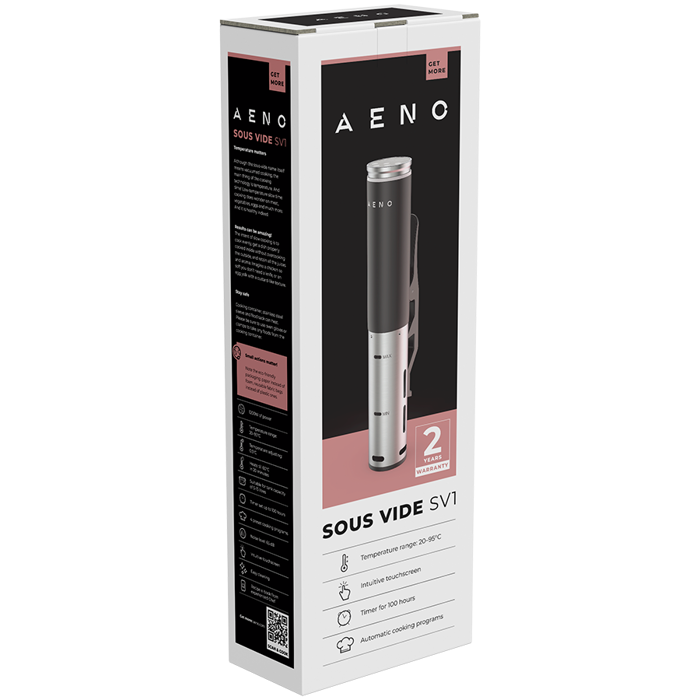 AENO Sous Vide SV1: 1200W, 4 Automatic programs, Temperature adjustment, Timer, Touch screen, LCD-display, IPX7 Water Proof