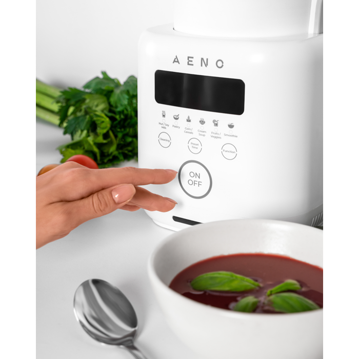 AENO Table Blender-Soupmaker TB2: 800W, 28000 rpm, boiling mode, high borosilicate glass cup, 1.75L, 6 automatic programs, preset time, LED-display