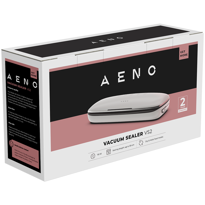 AENO Vacuum sealer VS2: 110W, 60kPa, Dry/Moist Food Mode, 3 modes: Vac+Seal, Seal, Pulse, Max Packet Width 30 cm