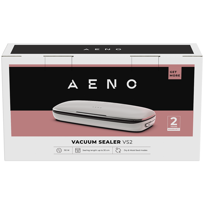 AENO Vacuum sealer VS2: 110W, 60kPa, Dry/Moist Food Mode, 3 modes: Vac+Seal, Seal, Pulse, Max Packet Width 30 cm