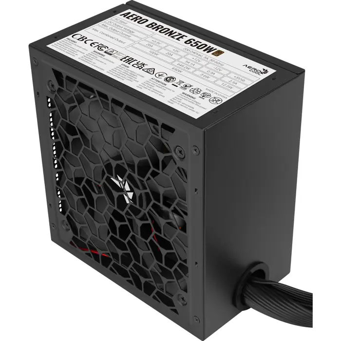 Aerocool AERO 650, PC power supply, black, 650 watts