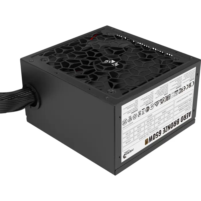 Aerocool AERO 650, PC power supply, black, 650 watts