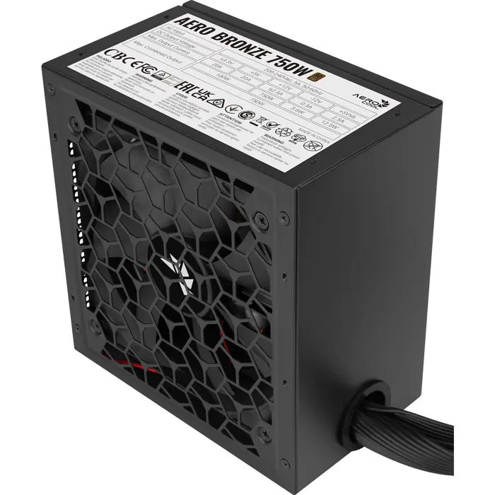 Aerocool AERO 750, PC power supply, black, 750 watts