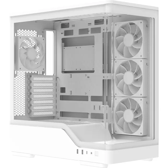 Aerocool P500A-WT-v1, Tower Case White, Tempered Glass x 2