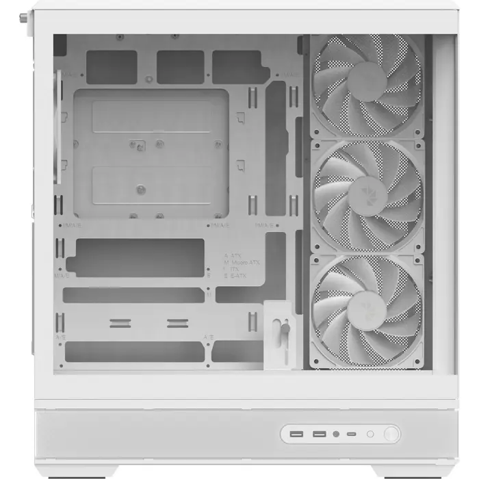 Aerocool P500B Digi-WT-v1, Tower Case White, Tempered Glass x 2