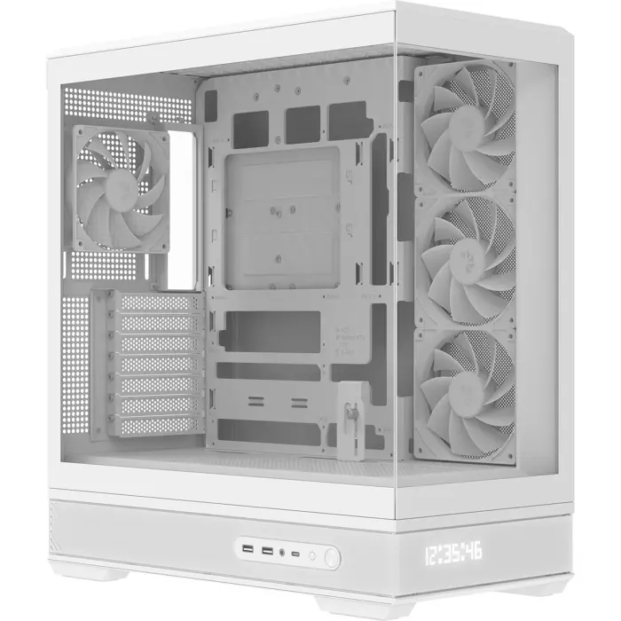Aerocool P500B Digi-WT-v1, Tower Case White, Tempered Glass x 2