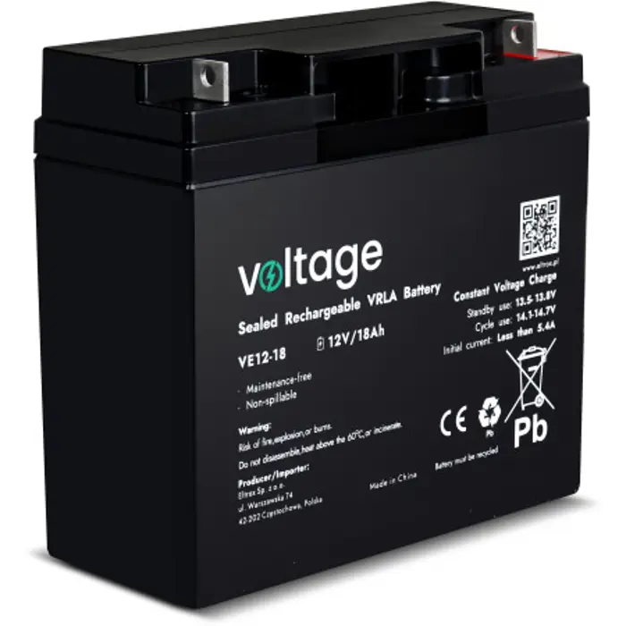 AGM Battery Voltage 12V 18Ah VE12-18
