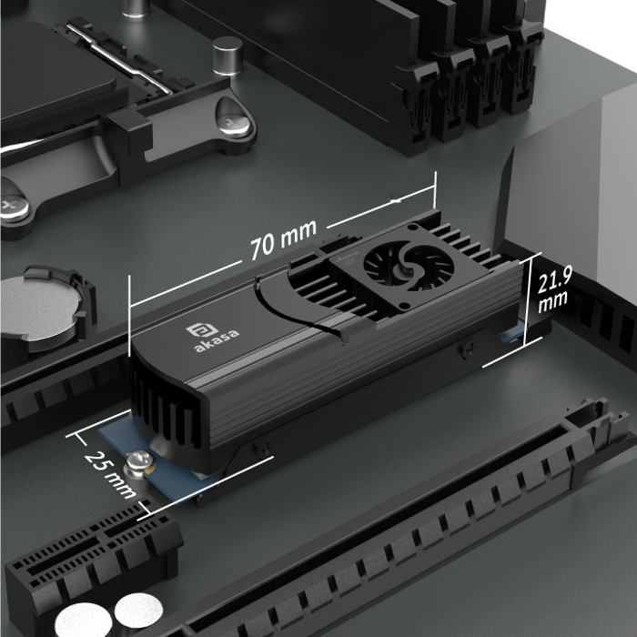 Akasa Active Cooling for M.2 NVMe PCIe 5.0-A-M2HS04-BK