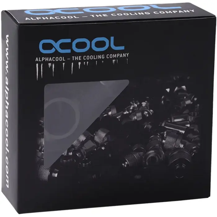 Alphacool Eiszapfen PRO 13mm HardTube Fitting G1 / 4 - Deep Black Sixpack, connection