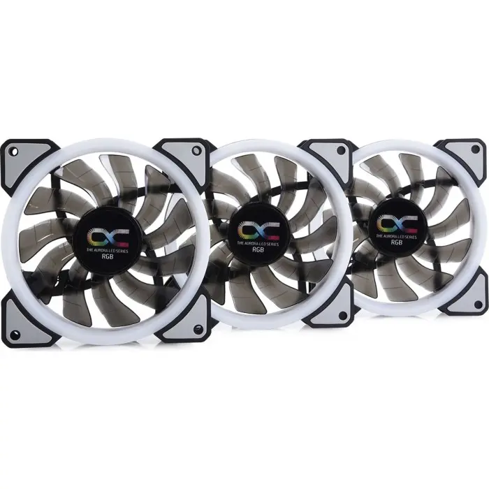 Alphacool Eiszyklon Aurora LUX Digital RGB - 3 Kit 120x120x25mm, case fan (3-pack, including digital RGB LED controller.)